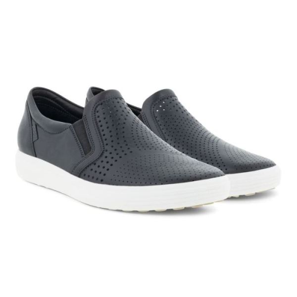 ECCO SHOES -SOFT 7 WOMEN'S SLIP-ON-BLACK