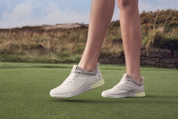 ECCO SHOES -WOMEN'S S-THREE SPIKELESS GOLF SHOES-LIMESTONE