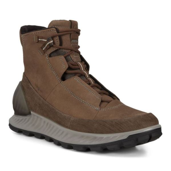 ECCO SHOES -EXOSTRIKE MEN'S MID OUTDOOR SHOES-COFFEE/COCOA BROWN