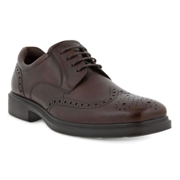 ECCO SHOES -HELSINKI 2.0 MEN'S WING TIP TIE-COCOA BROWN