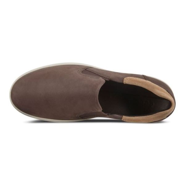 ECCO SHOES -SOFT 7 MEN'S SLIP-ON SNEAKERS-MOCHA/CASHMERE