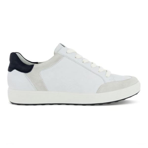 ECCO SHOES -SOFT 7 WOMEN'S RETRO SNEAKER-SHADOW WHITE/WHITE/BLACK