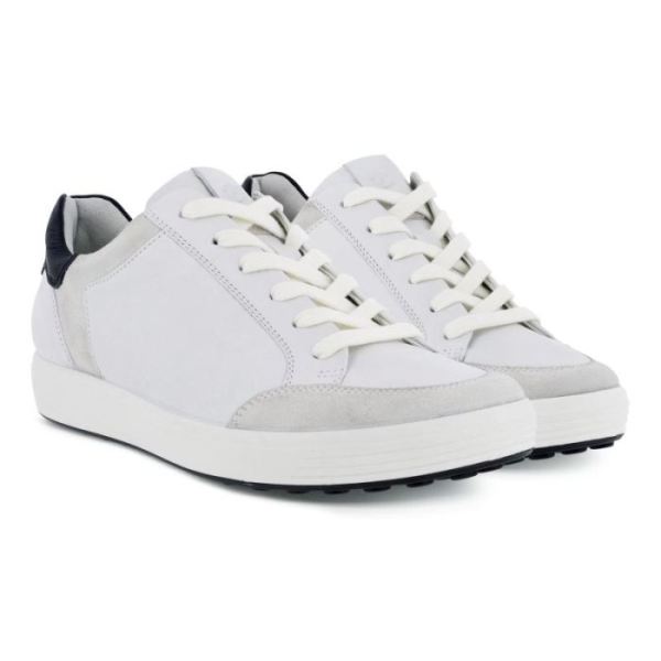 ECCO SHOES -SOFT 7 WOMEN'S RETRO SNEAKER-SHADOW WHITE/WHITE/BLACK