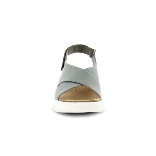 ECCO SHOES -FLOWT WEDGE CORK WOMEN'S SANDAL-TITANIUM