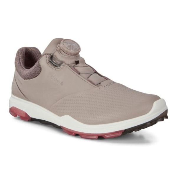 ECCO SHOES -WOMEN'S BIOM HYBRID 3 BOA GOLF SHOE-GREY ROSE/PETAL