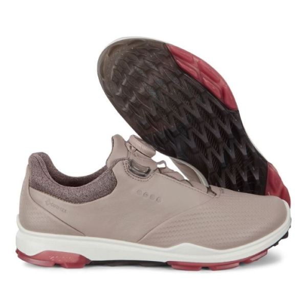 ECCO SHOES -WOMEN'S BIOM HYBRID 3 BOA GOLF SHOE-GREY ROSE/PETAL