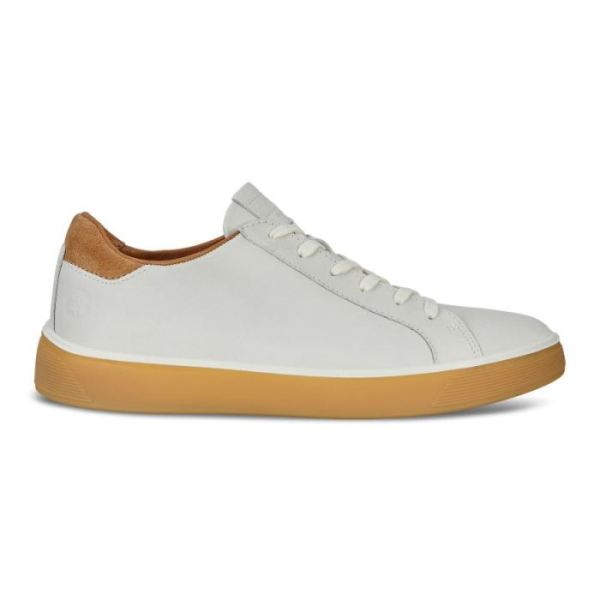 ECCO SHOES -STREET TRAY MEN'S CLASSIC SNEAKER-WHITE/CASHMERE