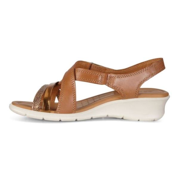 ECCO SHOES -WOMEN'S FELICIA SANDAL-CASHMERE/BRONZE/BRONZE