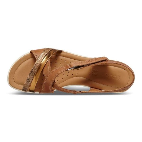 ECCO SHOES -WOMEN'S FELICIA SANDAL-CASHMERE/BRONZE/BRONZE