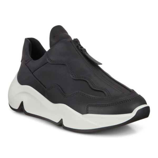 ECCO SHOES -CHUNKY WOMEN'S SNEAKER ZIP-BLACK