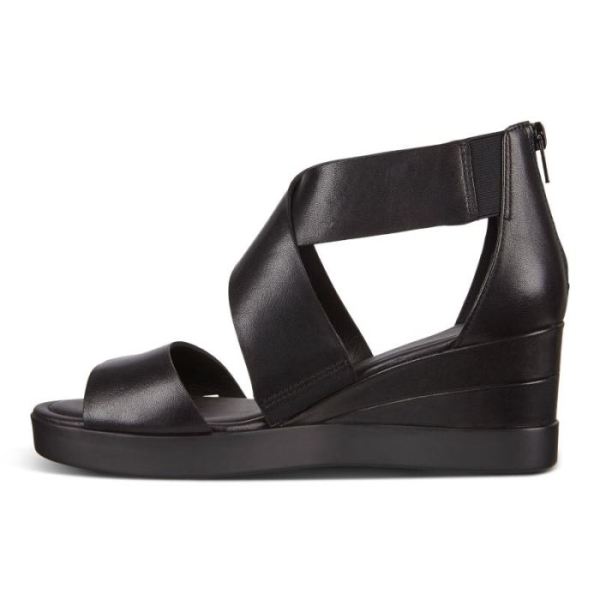 ECCO SHOES -SHAPE WEDGE PLATEAU WOMEN'S SANDALS-BLACK