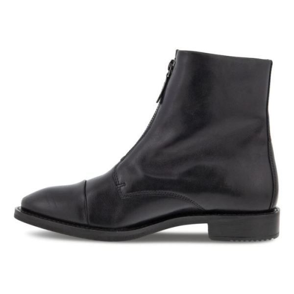 ECCO SHOES -SARTORELLE 25 TAILORED CENTRAL ZIP ANKLE BOOT-BLACK