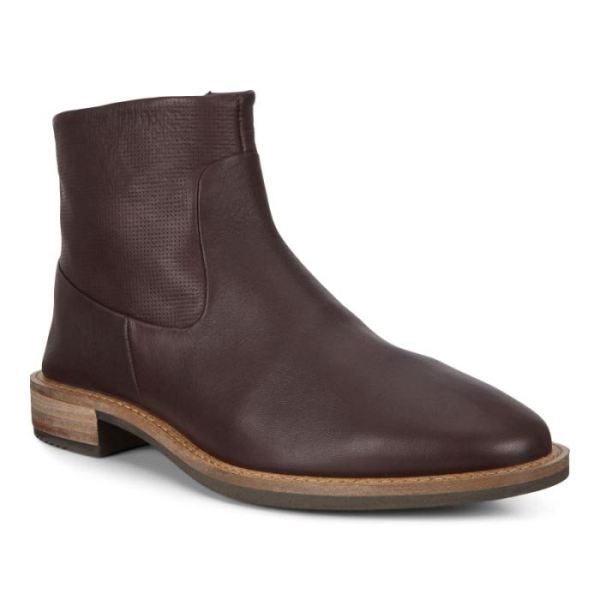 ECCO SHOES -SARTORELLE 25 ANKLE BOOTS-COFFEE