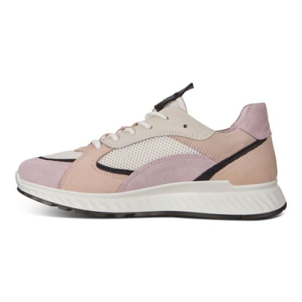 ECCO SHOES -ST.1 WOMEN'S SNEAKER-BLOSSOM ROSE/BLACK/WHITE/ROSE DUST