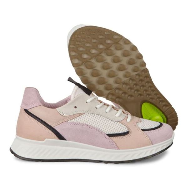 ECCO SHOES -ST.1 WOMEN'S SNEAKER-BLOSSOM ROSE/BLACK/WHITE/ROSE DUST