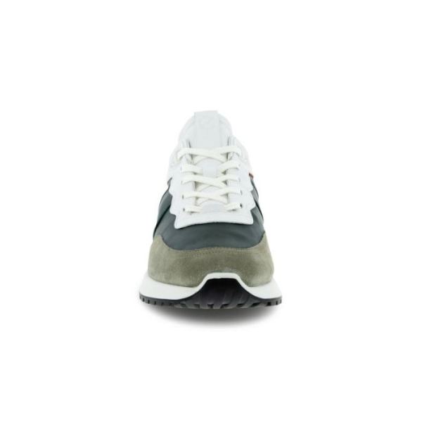 ECCO SHOES -ASTIR MEN'S RETRO TRAINER-VETIVER/SEA TANGLE/BRI. WHITE/CALENDULA