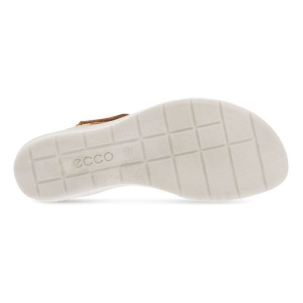 ECCO SHOES -FINOLA WOMEN'S T-BAR STRAP SANDALS-LION/ROSE DUST