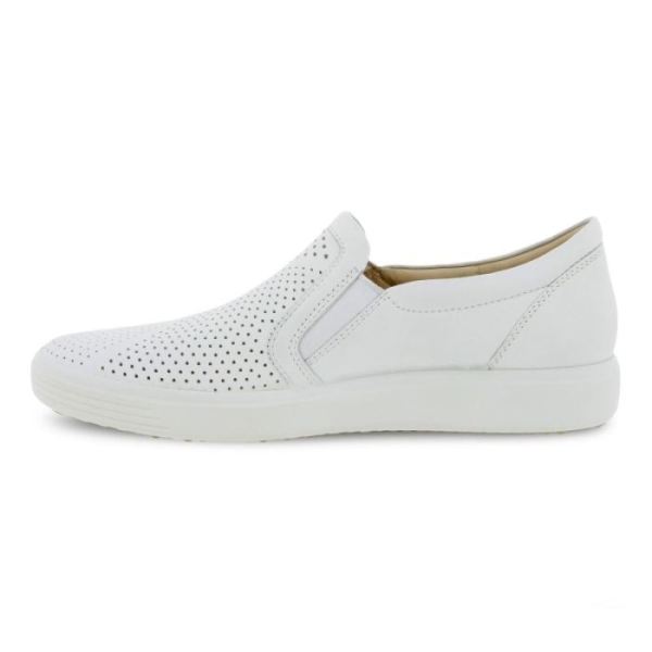 ECCO SHOES -SOFT 7 WOMEN'S SLIP-ON-WHITE