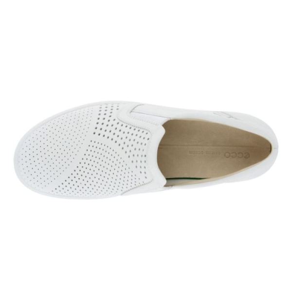 ECCO SHOES -SOFT 7 WOMEN'S SLIP-ON-WHITE