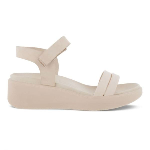 ECCO SHOES -FLOWT LX WOMEN'S WEDGE SANDAL-LIMESTONE/LIMESTONE