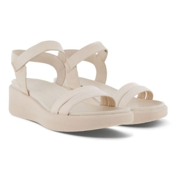 ECCO SHOES -FLOWT LX WOMEN'S WEDGE SANDAL-LIMESTONE/LIMESTONE