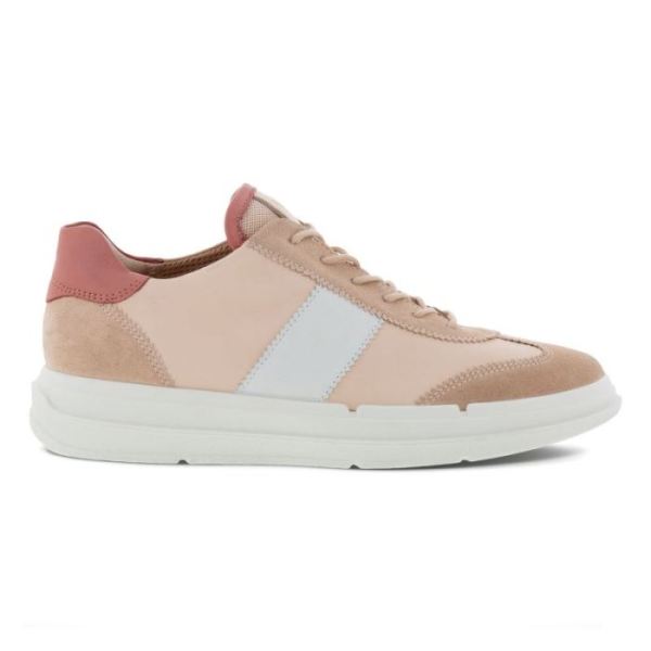 ECCO SHOES -SOFT X WOMEN'S RETRO-INSPIRED SNEAKER-ROSE DUST/ROSE DUST/WHITE/DAMASK ROSE