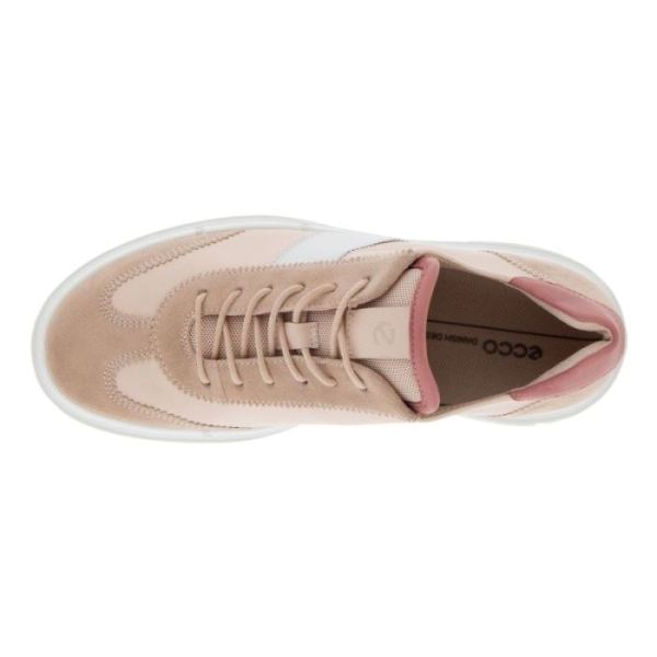 ECCO SHOES -SOFT X WOMEN'S RETRO-INSPIRED SNEAKER-ROSE DUST/ROSE DUST/WHITE/DAMASK ROSE