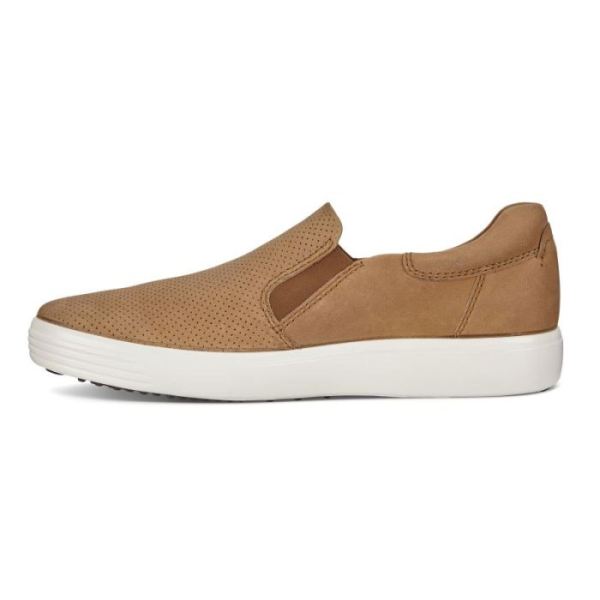 ECCO SHOES -SOFT 7 MEN'S SLIP-ON-CAMEL