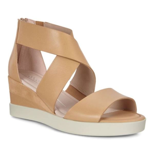 ECCO SHOES -SHAPE WEDGE PLATEAU WOMEN'S SANDALS-LATTE/LATTE