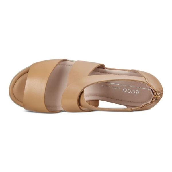 ECCO SHOES -SHAPE WEDGE PLATEAU WOMEN'S SANDALS-LATTE/LATTE