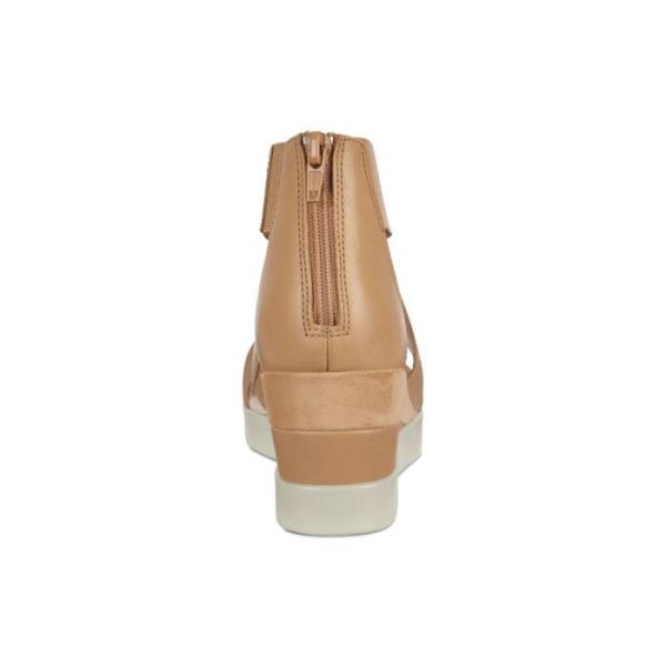 ECCO SHOES -SHAPE WEDGE PLATEAU WOMEN'S SANDALS-LATTE/LATTE