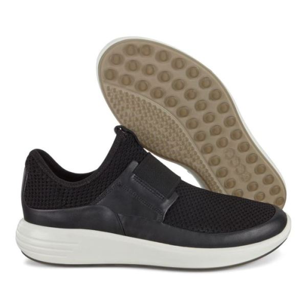 ECCO SHOES -SOFT 7 RUNNER WOMEN'S SLIP-ON SHOES-BLACK/BLACKBLACK