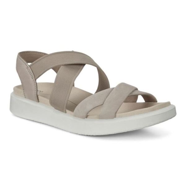 ECCO SHOES -FLOWT WOMEN'S FLAT STRAPPY SANDALS-GREY ROSE