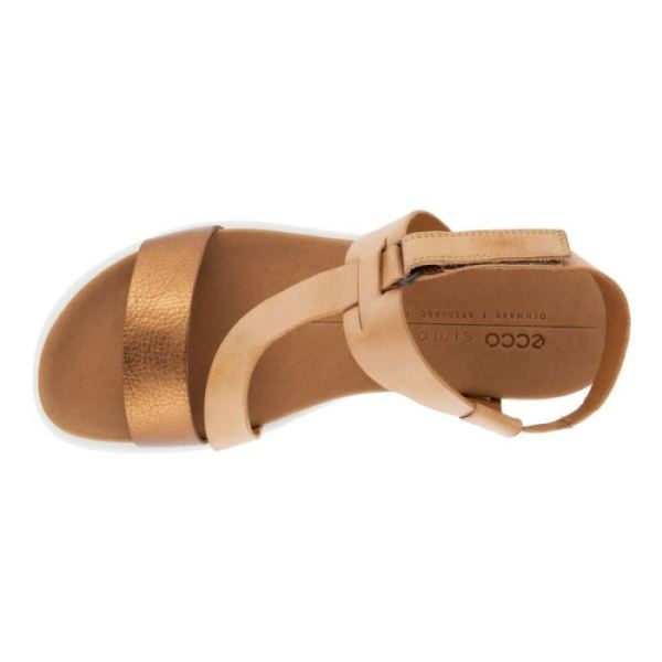 ECCO SHOES -SIMPIL SANDAL FLAT WOMEN'S SANDAL-BRONZE/LION