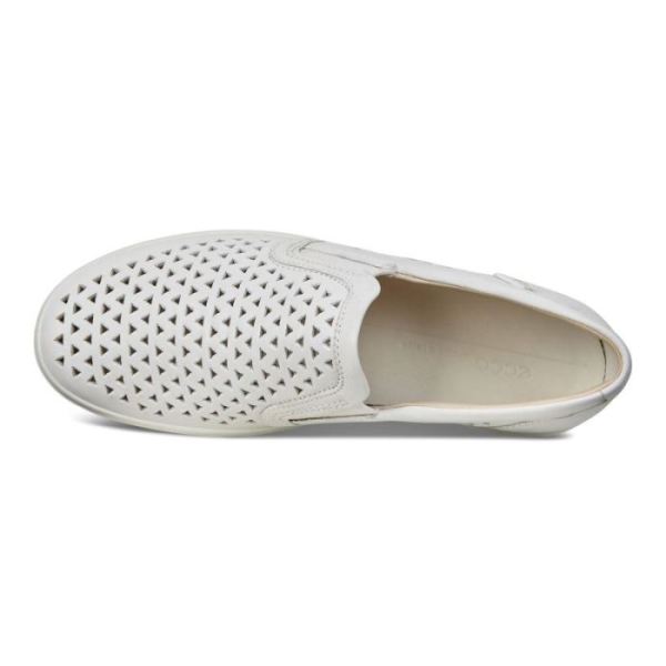 ECCO SHOES -SOFT 7 WOMEN'S SLIP-ON SNEAKERS-WHITE