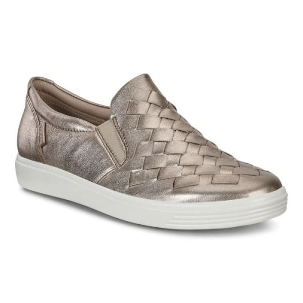 ECCO SHOES -WOMEN'S SOFT 7 WOVEN-WARM GREY