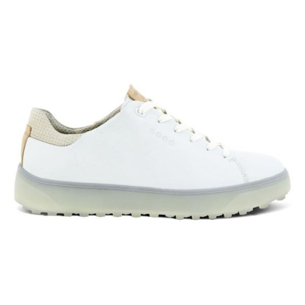 ECCO SHOES -WOMEN'S GOLF TRAY LACED SHOES-BRIGHT WHITE
