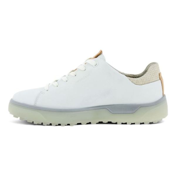 ECCO SHOES -WOMEN'S GOLF TRAY LACED SHOES-BRIGHT WHITE