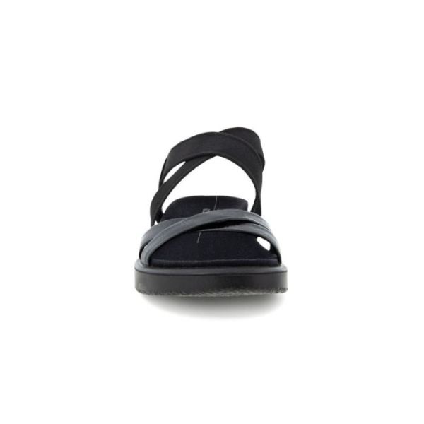 ECCO SHOES -FLOWT WOMEN'S FLAT STRAPPY SANDALS-BLACK