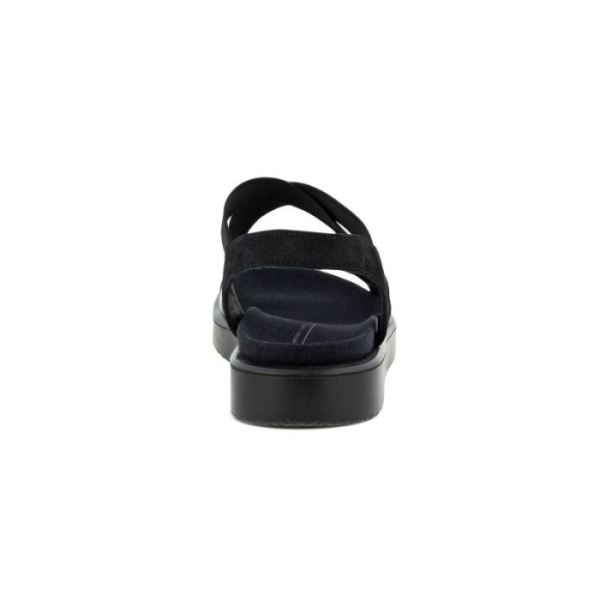 ECCO SHOES -FLOWT WOMEN'S FLAT STRAPPY SANDALS-BLACK