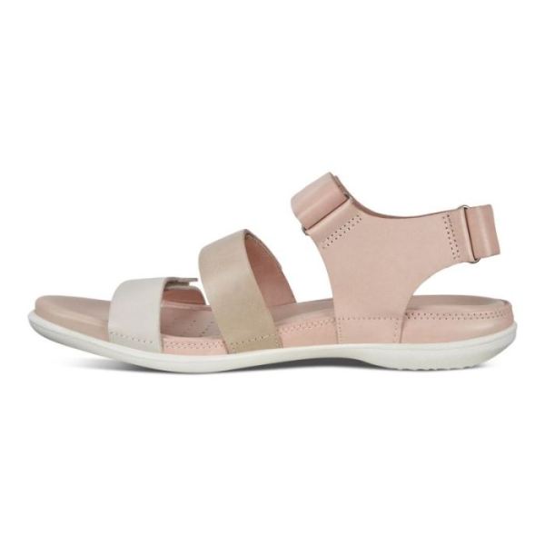 ECCO SHOES -FLASH FLAT SANDAL-SHADOW WHITE/GRAVEL/ROSE DUST