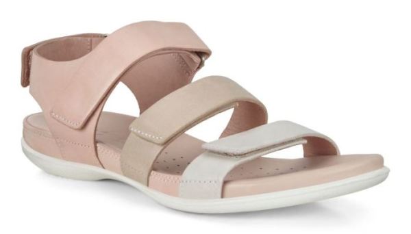 ECCO SHOES -FLASH FLAT SANDAL-SHADOW WHITE/GRAVEL/ROSE DUST