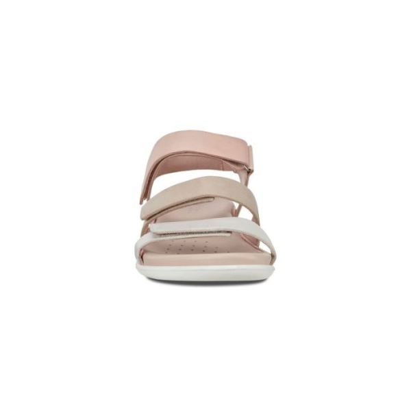 ECCO SHOES -FLASH FLAT SANDAL-SHADOW WHITE/GRAVEL/ROSE DUST