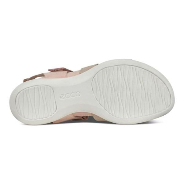 ECCO SHOES -FLASH FLAT SANDAL-SHADOW WHITE/GRAVEL/ROSE DUST