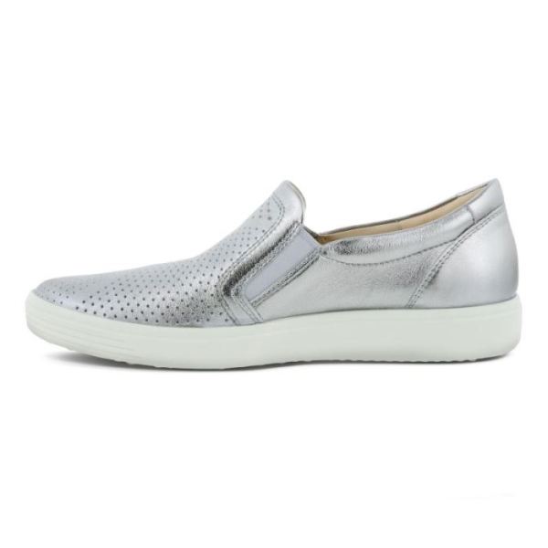 ECCO SHOES -SOFT 7 WOMEN'S SLIP-ON-ALUSILVER