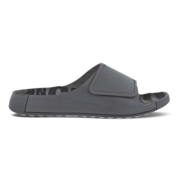 ECCO SHOES -2ND COZMO MEN'S ONE BAND SLIDE-TITANIUM