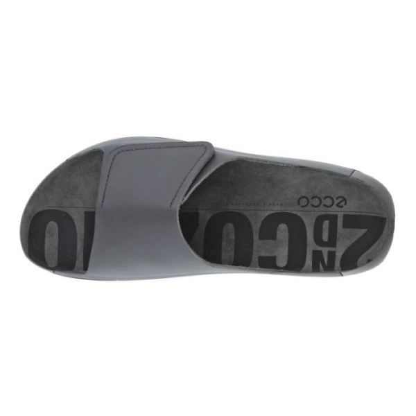 ECCO SHOES -2ND COZMO MEN'S ONE BAND SLIDE-TITANIUM