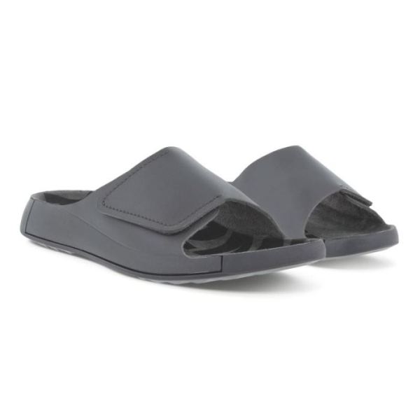 ECCO SHOES -2ND COZMO MEN'S ONE BAND SLIDE-TITANIUM