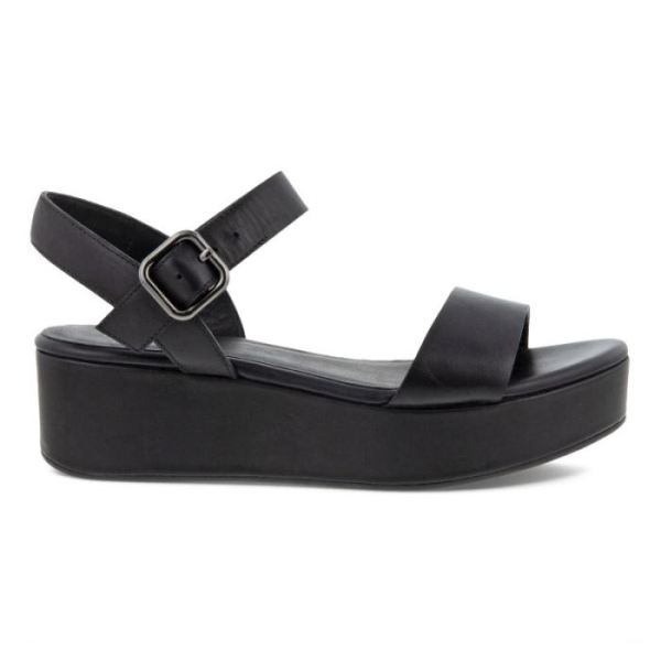 ECCO SHOES -ELEVATE PLATEAU FLAT WOMEN'S SANDAL-BLACK