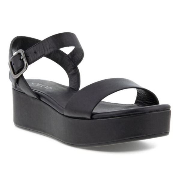 ECCO SHOES -ELEVATE PLATEAU FLAT WOMEN'S SANDAL-BLACK